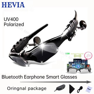 Hevia หูฟังบลูทูธไร้สาย UV400 โพลาไรซ์ พร้อมไมโครโฟน สําหรับเล่นกีฬา ปั่นจักรยาน