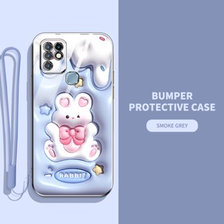 เคสโทรศัพท์มือถือ ทรงสี่เหลี่ยม ป้องกันกล้อง ลายการ์ตูนน่ารัก 3D หรูหรา สําหรับ Infinix Hot 9 10 10I 10S NFC Play X650B X655C X682B X682C X688C X689B