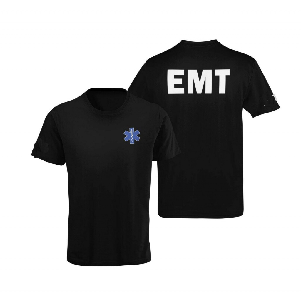 Simple Letter EMT Life Star พิมพ์พยาบาลพนักงานเสื้อยืดฤดูร้อนผ้าฝ้าย o-คอครึ่งแขนชายเสื้อยืด S-3XL