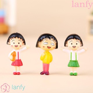 Lanfy ตุ๊กตาฟิกเกอร์ การ์ตูนมารุโกะ จิบิ มารุโกะ ขนาดเล็ก สําหรับตกแต่ง 12 ชิ้น ต่อชุด