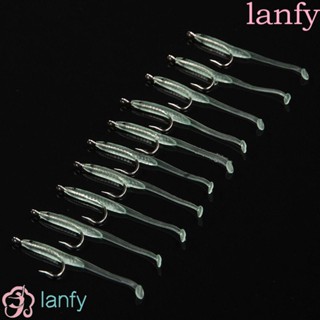 LANFY Luminous Bait Soft Shrimp Fish Lure Plastic Bait Fishing Bait With Hook Worms Fish Lure 5.6cm/6.8cm/8cm Fishing Tackle Jig Head Bait Fishing Accessories Silver Silicone Wobblers Jigging Maggot Wobbler Lure