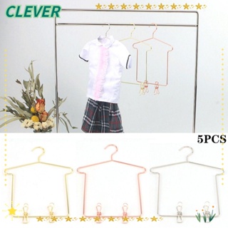 Clever ไม้แขวนเสื้อน่ารัก เฟอร์นิเจอร์ สําหรับบ้านตุ๊กตา 5 ชิ้น