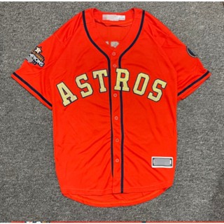 เสื้อกีฬาเบสบอลแขนสั้น ปักลาย Mlb Jersey Street Wear สไตล์อเมริกัน สําหรับผู้ชาย