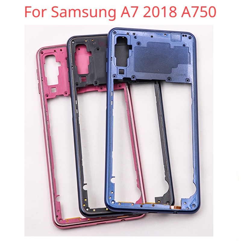 ใหม่สําหรับ Samsung Galaxy A7 2018 A750F SM-A750 A750 กลางกรอบแผงด้านหลังพลาสติกกรณีแผงกรอบเปลี่ยนชิ้นส่วน