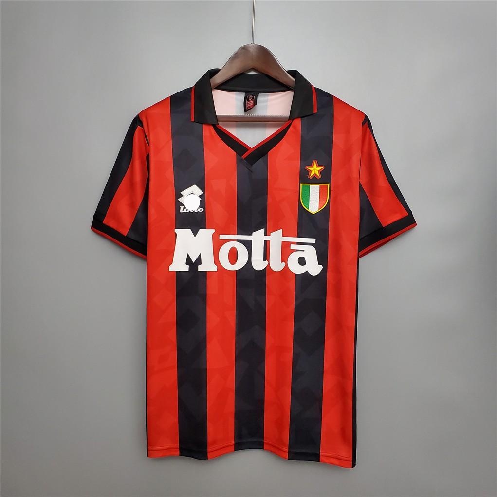 เสื้อโปโลแขนสั้น ลาย AC Milan jersey 1993 1994 Home Away สไตล์เรโทร สําหรับผู้ชาย