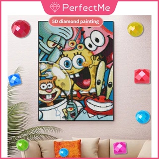 ภาพวาดปักเพชร แนวโมเสก ลายการ์ตูน SpongeBob SquarePants 5d ขนาด 30X40 ซม. แฮนด์เมด สําหรับตกแต่งบ้าน ห้องนอน Diy