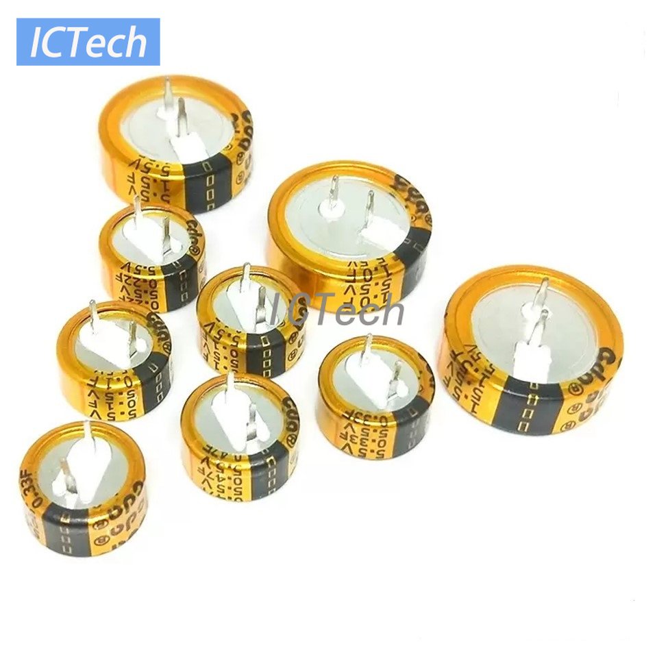 2 ชิ้น 5.5 โวลต์ Super Capacitor Farad ตัวเก็บประจุปุ่มประเภท Farrah Supercapacitor V/H/CType 0.022F 0.047F 0.1F 0.22F 0.33F 0.47F 1F 1.5F 4.0F 5.0F – โปรปัง
