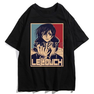 👕🔥เสื้อยืดแขนสั้น พิมพ์ลายการ์ตูนอนิเมะ Code Geass Lelouch Lamperouge สไตล์ฮาราจูกุ สําหรับผู้หญิง และผู้ชาย