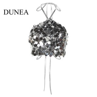 Dunea เสื้อครอปท็อปเซ็กซี่ เปิดหลัง แฟชั่นฤดูร้อน สําหรับผู้หญิง