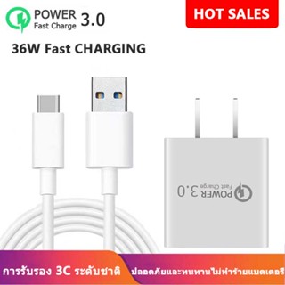 หัวชาร์จ QC 3.0 36W แฟกซ์ประเภท สําหรับ Samsung Huawei Xiaomi fast charger  2pcs USB charging adapter