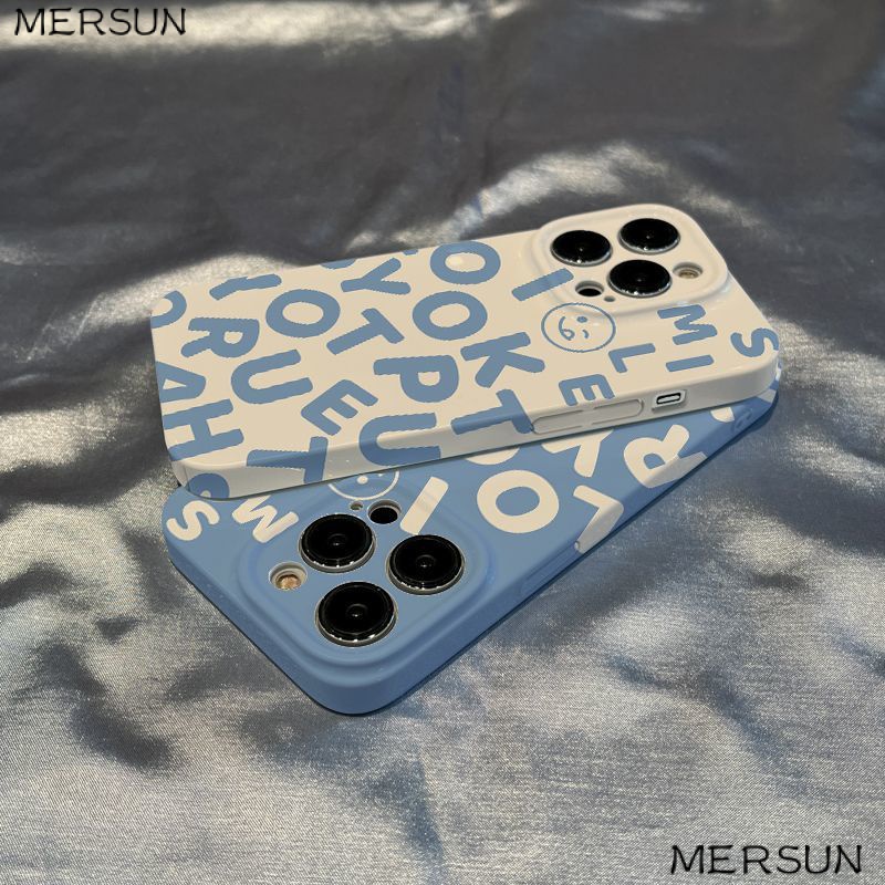 เคสโทรศัพท์มือถือ ลายหน้ายิ้ม ภาษาอังกฤษ สําหรับ Apple Iphone 14plus 13promax 12 11 7 8xsxr SZ9V