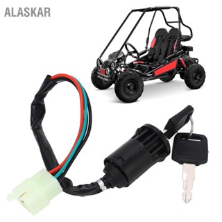 Alaskar สวิตช์กุญแจจุดระเบิด 4 Pin ทนทาน พร้อม 2 คีย์ สําหรับ Quad Wheeler Atv Go Kart