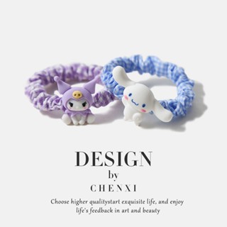 ยางรัดผม ลายการ์ตูน Cinnamon Dog Kuromi KT Cat Scrunchy น่ารัก สําหรับเด็กผู้หญิง