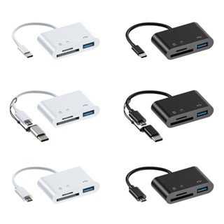 Iorsoul1 แฟลชไดรฟ์ Usb MicroB Type-C SD TF ความเร็วสูง 5 In 1 Mini OTG HUB