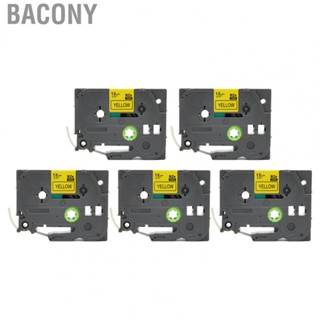 Bacony Label Maker Tape Replacement  Label Maker Tape 5pcs Black On Yellow  for PTD210 PTH100