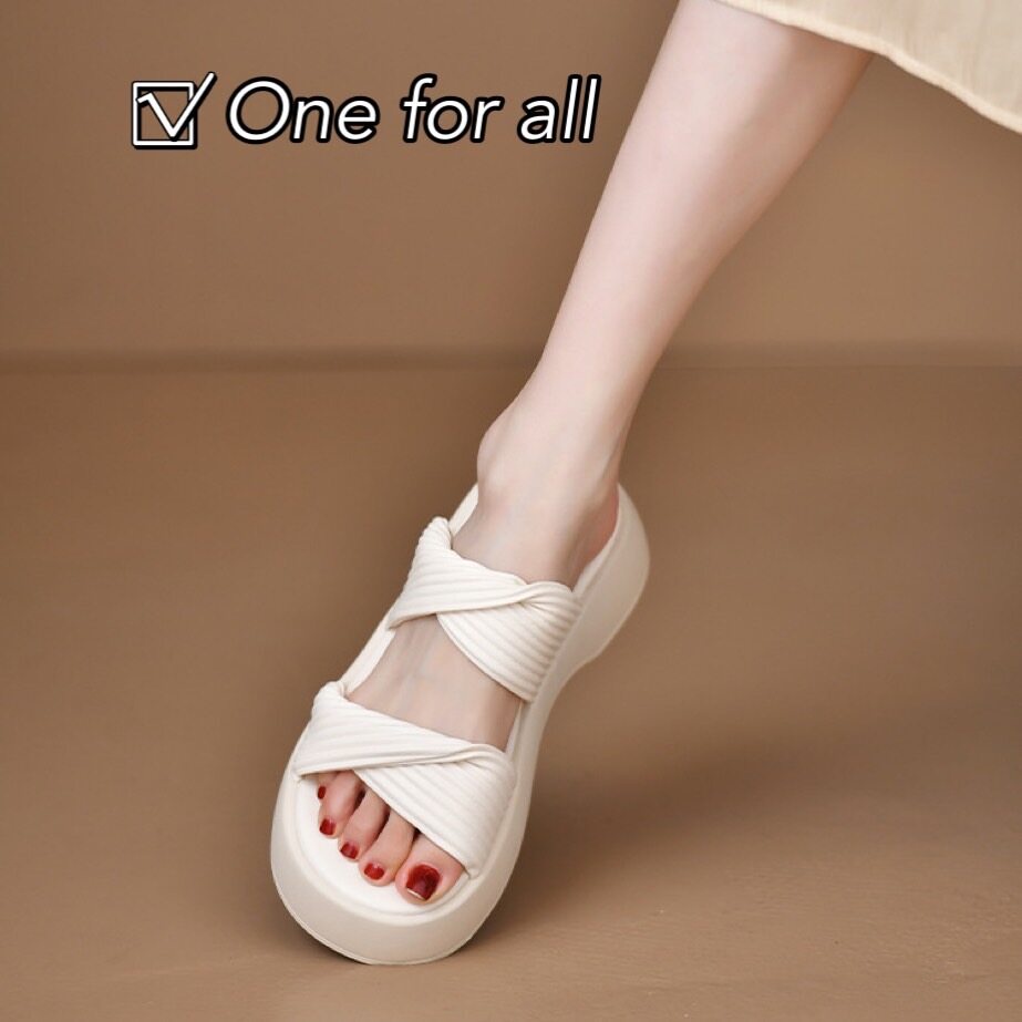 One for all พร้อมส่งจากไทย TX440 รองเท้าแตะแฟชั่น แบบเปิดเท้า สูง4cm งานมาใหม่สวยมากคะ