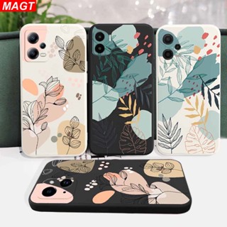 เคสโทรศัพท์มือถือแบบนิ่ม ลายเส้นพืช แฟชั่น สําหรับ Redmi 12 Note 12 Pro A1 12C 10 5G 10C 10A 9C 9A 9T 11S 10 10S 9S 8 7 Pro Xiaomi Poco X5 M5S M3 X3 M4 Pro NFC F4 GT แม่เหล็ก