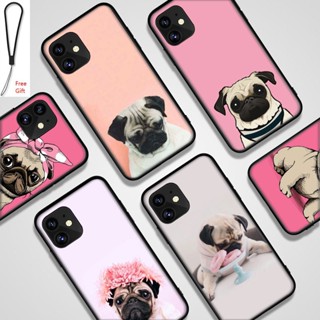 เคสโทรศัพท์มือถือ กันกระแทก ลายการ์ตูนปั๊กน่ารัก พร้อมสายคล้อง สําหรับ VIVO Y50 2020 Y30 Y11S Y20A Y20G Y85 V9 Z3X Z1 Y91C Y1S Y95 Y93 Y91 Y91T U1 V15 S1 Pro 4G