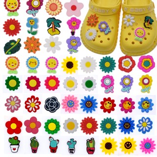 Croc Jibz Pins จี้รูปการ์ตูนดอกไม้ สําหรับตกแต่งรองเท้า DIY