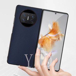 Yjd เคสโทรศัพท์หนังแข็ง บางมาก กันกระแทก สีพื้น สําหรับ Huawei Mate X3