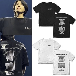 เสื้อยืดแขนสั้นลําลอง คอกลม ผ้าฝ้าย พิมพ์ลาย KPOP Bangtan Boys SUGA AGUST D DAY TOUR MERCH สําหรับผู้ชาย และผู้หญิง