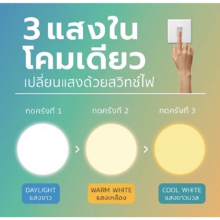 Light LAMPTAN โคมไฟเพดาน LED Ceiling Lamp Colour Switch Tri-Proof 32w กันแมลงกันน้ำกันฝุ่นเข้าโคม สามแสงในโคมเดียว