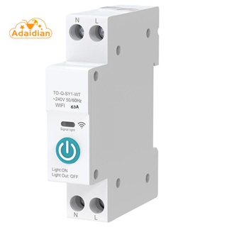 Tuya WIFI Smart Circuit Breaker 1P 63A DIN รางสำหรับสมาร์ทโฮมไร้สาย APP รีโมทคอนโทรลสวิทช์สำหรับ Yandex Alic