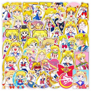 ชุดสติ๊กเกอร์ Sailor Moon ชุดสติ๊กเกอร์กราฟิตี้กันน้ำลายการ์ตูน, 50 แผ่น/ชุด