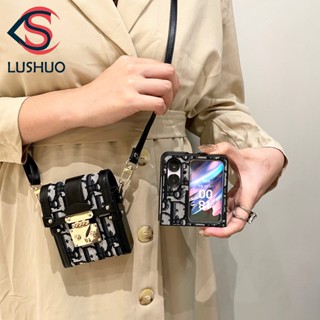 Lushuo เคสโทรศัพท์มือถือหนัง PU ฝาพับ ขนาดเล็ก สไตล์คลาสสิก สําหรับ OPPO Find N2 findn2