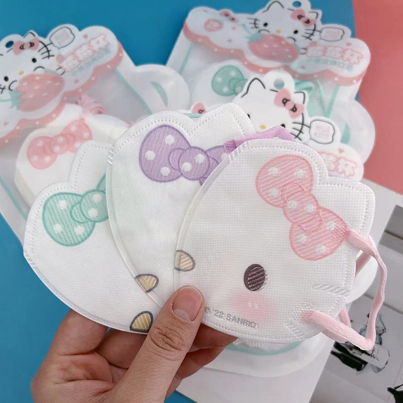 【พร้อมส่ง】หน้ากาก ลายการ์ตูนคุโรมิ สุนัข แมว 3D สําหรับเด็ก 3-12 ปี 50 ชิ้น