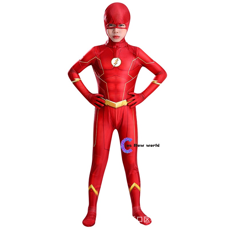 Boy The Flash Muscle Superhero แฟนซีชุดเด็กแฟนตาซีการ์ตูนภาพยนตร์ Carnival Party ฮาโลวีนเครื่องแต่งกายคอสเพลย์ ราคา ถูกที่สุด ดีลบีเคเค แกลเลอรีภาพที่ 3