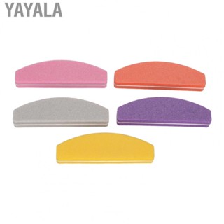 Yayala Nail File Block  Portable Double Sided Sponge Plastic Board Fine Sanding Nail Buffer Block 5Pcs  for Salon