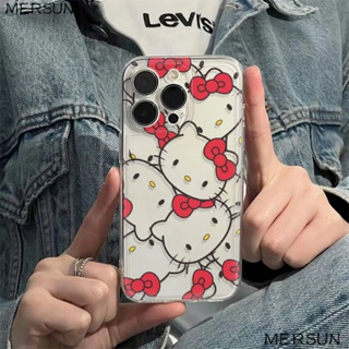 ✅เคสโทรศัพท์มือถือ แบบนิ่ม ลายแมว KT กันกระแทก สําหรับ Apple Iphone 13 Max 11 78 14proplus 6 12 YG8W