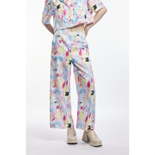 ESP กางเกงขายาวลายพู่กัน ผู้หญิง | Brushstroke Print Long Trousers | 5986