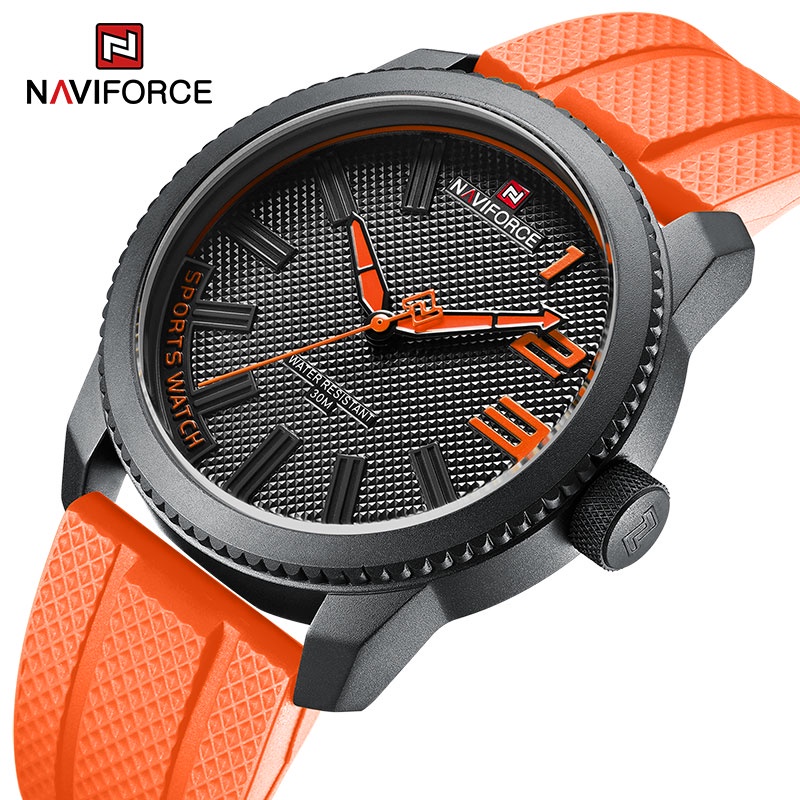 Naviforce สไตล์ใหม่ ยอดนิยม สายซิลิโคน ควอตซ์ แฟชั่น ลําลอง กันน้ํา นาฬิกาข้อมือ