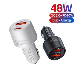 ที่ชาร์จในรถยนต์ 48W PD USB Type C ชาร์จเร็ว QC 3.0 สําหรับ Xiaomi Huawei Charger in Car