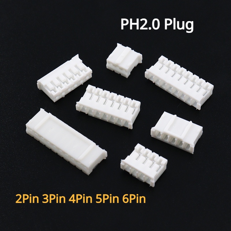 50 ชิ้น PH2.0 ปลั๊กเปลือกพลาสติกเชื่อมต่อ Pitch 2.0 มิลลิเมตร 2Pin 3Pin 4Pin 5Pin 6Pin Terminal พลาส