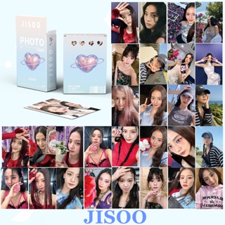 โปสการ์ดอัลบั้มรูปภาพ JISOO Black-Pink สีดํา สีชมพู จํานวน 50 ชิ้น ต่อกล่อง