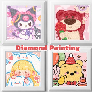 ครอสติสคริสตัล  พร้อมกรอบ Diamond Painting ชุดงานจิตรกรรมเม็ดบีด DIY ของเล่นเด็ก หลากหลายรูปแบบ