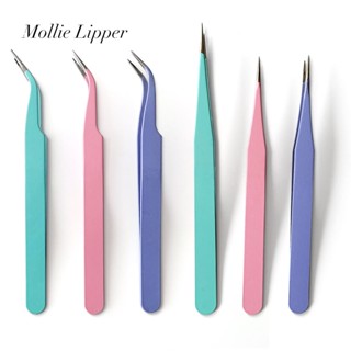 Mollie Lipper แหนบสเตนเลส สีมาการอง แบบพกพา สําหรับทําสมุดภาพ DIY