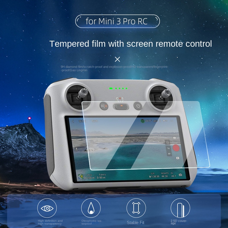 ฟิล์มกระจกนิรภัย HD พร้อมรีโมตคอนโทรล สําหรับ DJI Mini 4 Pro Air 3 DJI RC 2