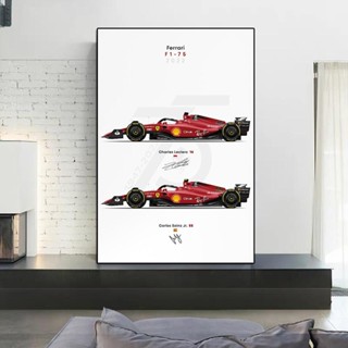 Grand Prix Champion Charles Leclerc โปสเตอร์ผ้าใบ พิมพ์ลาย Ferrari Formula Race สําหรับตกแต่งบ้าน 0316