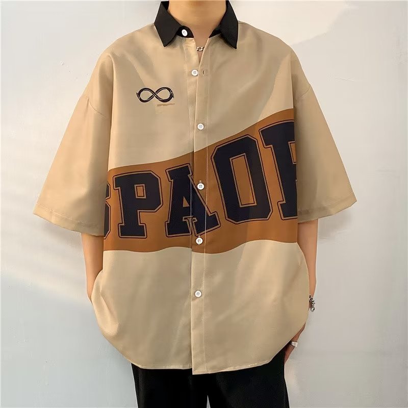 เสื้อเชิ้ตแขนสั้นลําลอง พิมพ์ลาย ขนาดใหญ่ สไตล์ญี่ปุ่น แฟชั่นยอดนิยม สําหรับผู้ชาย และผู้หญิง