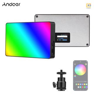 Andoer 360° ไฟ RGB LED หรี่แสงได้ อุณหภูมิสองสี 3000K-6500K พร้อมช่องควบคุมแอป และกระเป๋าจัดเก็บ Vlog