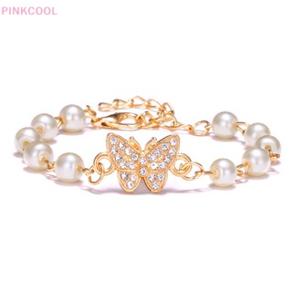 Pinkcool สร้อยข้อมือมุก พลอยเทียม ปรับได้ เครื่องประดับแฟชั่น สําหรับผู้หญิง ขายดี