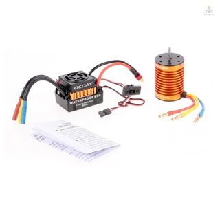 (fygath)OCDAY มอเตอร์ไร้แปรง เซนเซอร์ 10T 3930KV 4 ขั้ว กันน้ํา 60A ESC สําหรับรถบังคับ รถบรรทุก เรือบังคับ 1/10