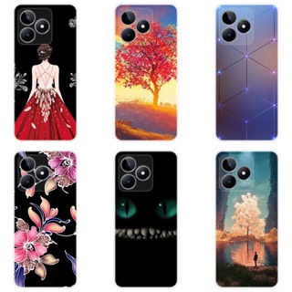 เคสซิลิโคน TPU สำหรับ Realme C53 C 53 RealmeC53 เคส ซิลิโคนนิ่ม ดอกไม้