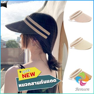 Bensen หมวก​สานครึ่งหัว หมวกสานกันแดด สไตล์เกาหลี  Sun hat