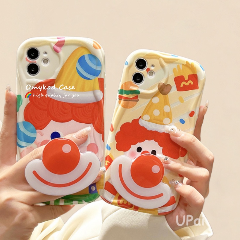 Ready Stock OPPO A18 A38 A17 A16 A15 A58 A57 A98 A78 A5S A3S A5 A9 A53 A32 A33 A54 A76 A93 A94 A95 A76 Reno 5F 4F 5Z F19 Pro Wave Cartoon Joker Phone Case & Holder Soft Protection Back Cover