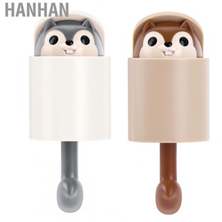 Hanhan Hanging Wall Hooks  Adhesive Hook Stick On Squirrel Shape  for Hallway